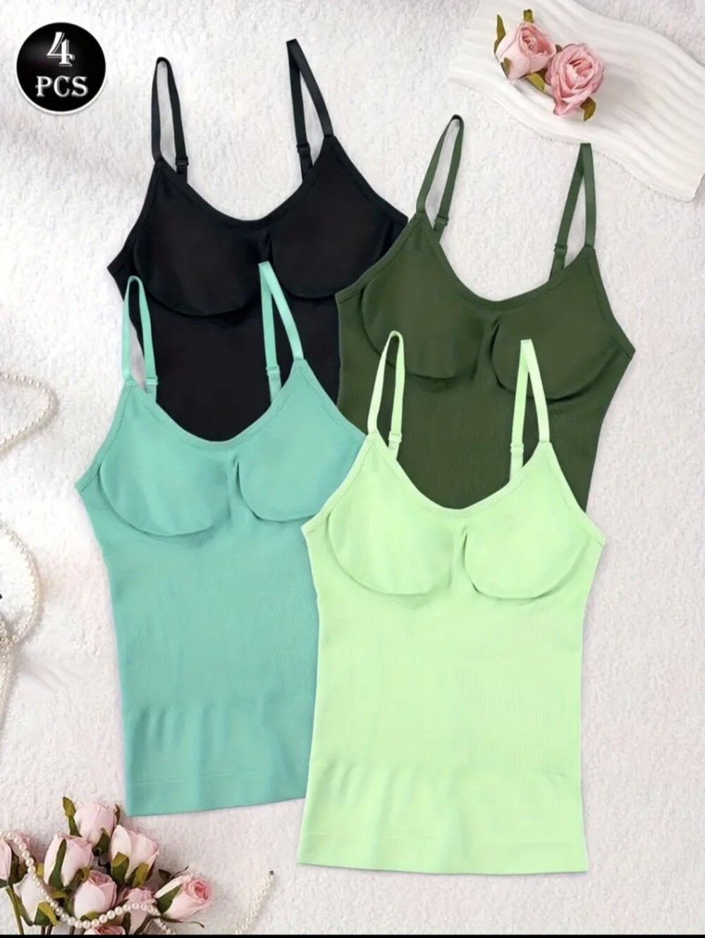 Womens Seamless Shaping Cami Tank 4 Pack XXL Wire Free